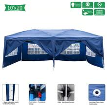 3 X 6m Four Windows Practical Waterproof Folding Tent - 藍色 - 查看 2