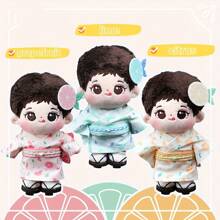 15cm Traditional Japanese Yukata Kimono Outfit With Grapefruit, Lime And Orange Pattern, Original Design, No Attribute - Orange - View 4