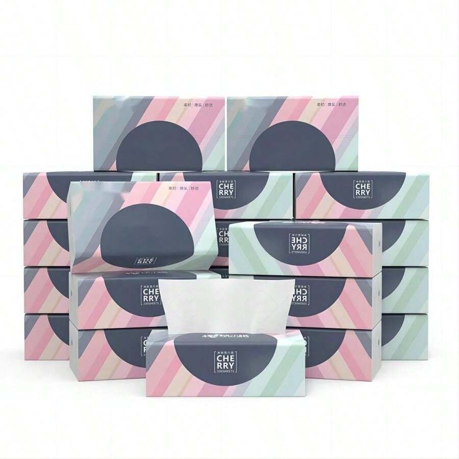 21 Packs Orange Girl Household Tissues, Including Napkins, Facial Tissues, And Toilet Paper - White - View 1