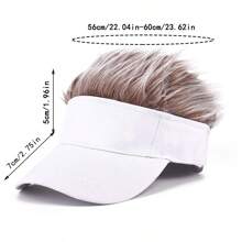 1pc Men's Plush Funny Wig Cap, Sun Protection Baseball Cap, Autumn And Winter Flat Cap, Landlord Cap Hat Cute - Multicolor - View 9