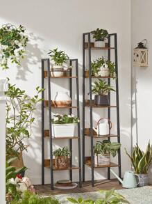 VASAGLE Estantería Escalera Estantería Estrecha de 5 Niveles Estantería para Oficina en Casa Sala de Estar Dormitorio Cocina Industrial Marrón Rústico y Negro - Óxido marrón - Ver 3