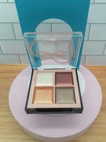 PINK KEY Paleta de maquillaje de ojos, paleta de sombras de ojos de 4 colores, bandeja de sombras de ojos con acabado semimate, desnudos ruborizados - CAJA CON 12 PIEZAS - Ver 7