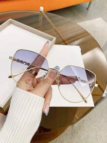 1 件女士金属框架时尚装饰时尚眼镜，夏季配饰 - 彩色 - 查看 11