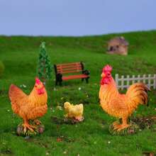 恐龍、兔子、小雞樹脂迷你模型,適用於diy景觀裝飾,玻璃花瓶加工,多肉植物盆栽裝飾 - 雞一家 - 查看 5