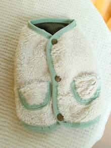 1 Miếng Quần áo thú cưng Đối với Nhỏ bé Và Trung bình Chó Và Mèo , Ấm áp , Thoải mái , Mềm mại , Lông Áo vest - Với Màu xanh lá Cắt tỉa - Nhiều màu - Xem 7