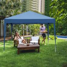 3 X 3m Two Doors & Two Windows Practical Waterproof Right-Angle Folding Tent Blue - Blue - View 4