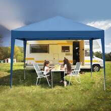 3 X 3m Two Doors & Two Windows Practical Waterproof Right-Angle Folding Tent Blue - Blue - View 2
