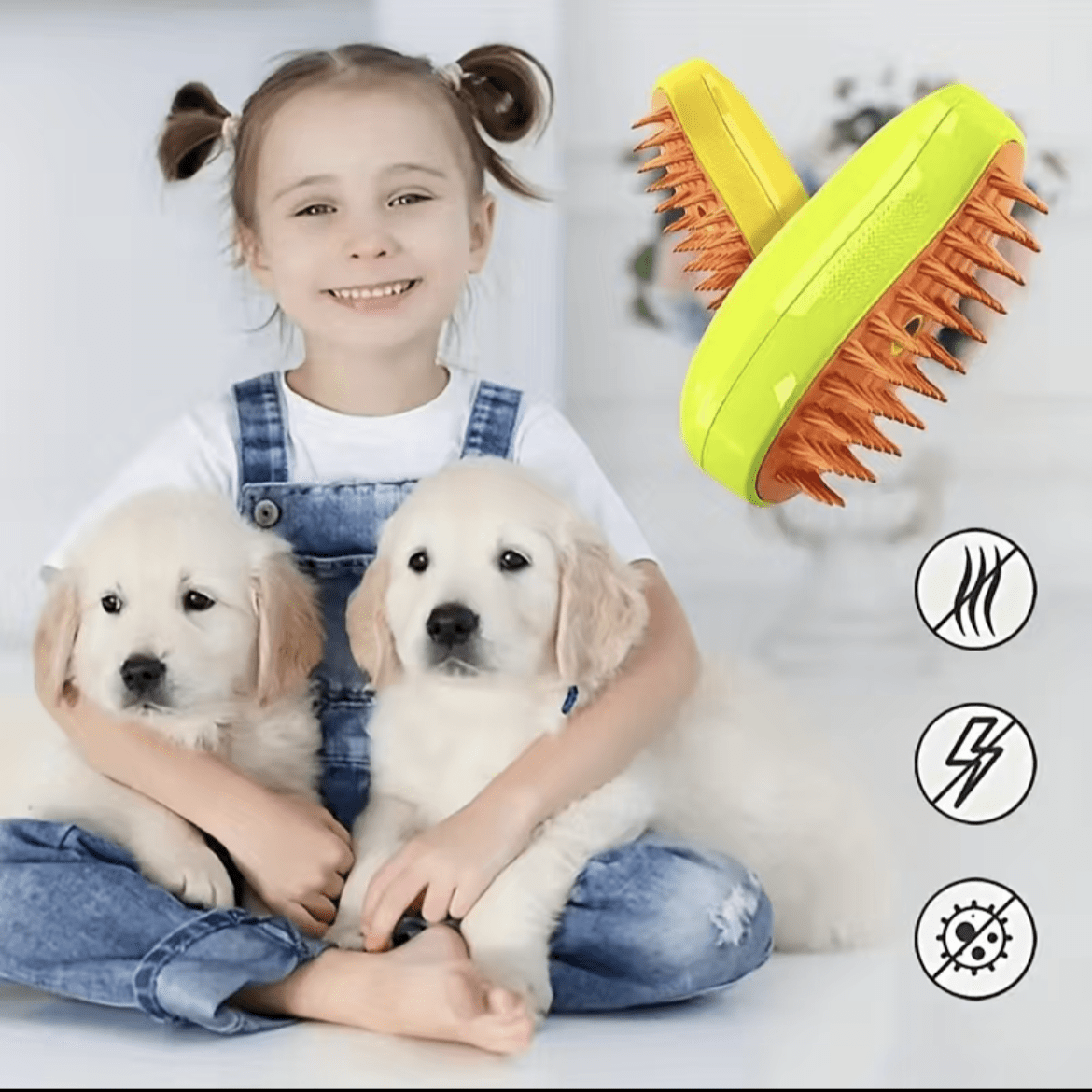 3 In 1 SelfCleaning Massage Combs, USB Charging Cat Comb Floating Hair