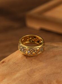 1pc Fashionable Vintage Bohemian Inspired Creative Minimalist Engagement Ring With Exquisite Design Suitable For Women Daily Wear - Yellow Gold - View 3