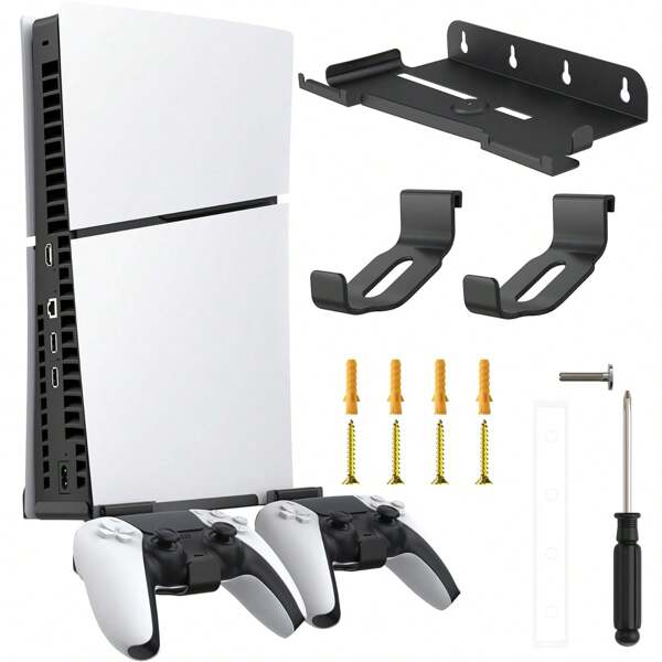 Wall Mount Kit For PS5 Slim 2023 (Disc And Digital Edition), Wall Mount