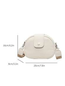 low tea 1個純色pu材質可攜式磁扣時尚斜背包,適合女性日常使用 - 白色 - 查看 7