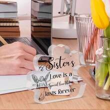 1個獨特的刻字拼圖亞克力牌匾,房間裝飾,家居裝飾,假日禮物,完美的生日紀念禮物,適用於女性,男性,女孩和朋友 - 無色 - 查看 1