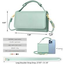 Small Crossbody Bag For Women Cell Phone Wallet Purse Mini Shoulder Handbags With Card Slots - Green - View 3