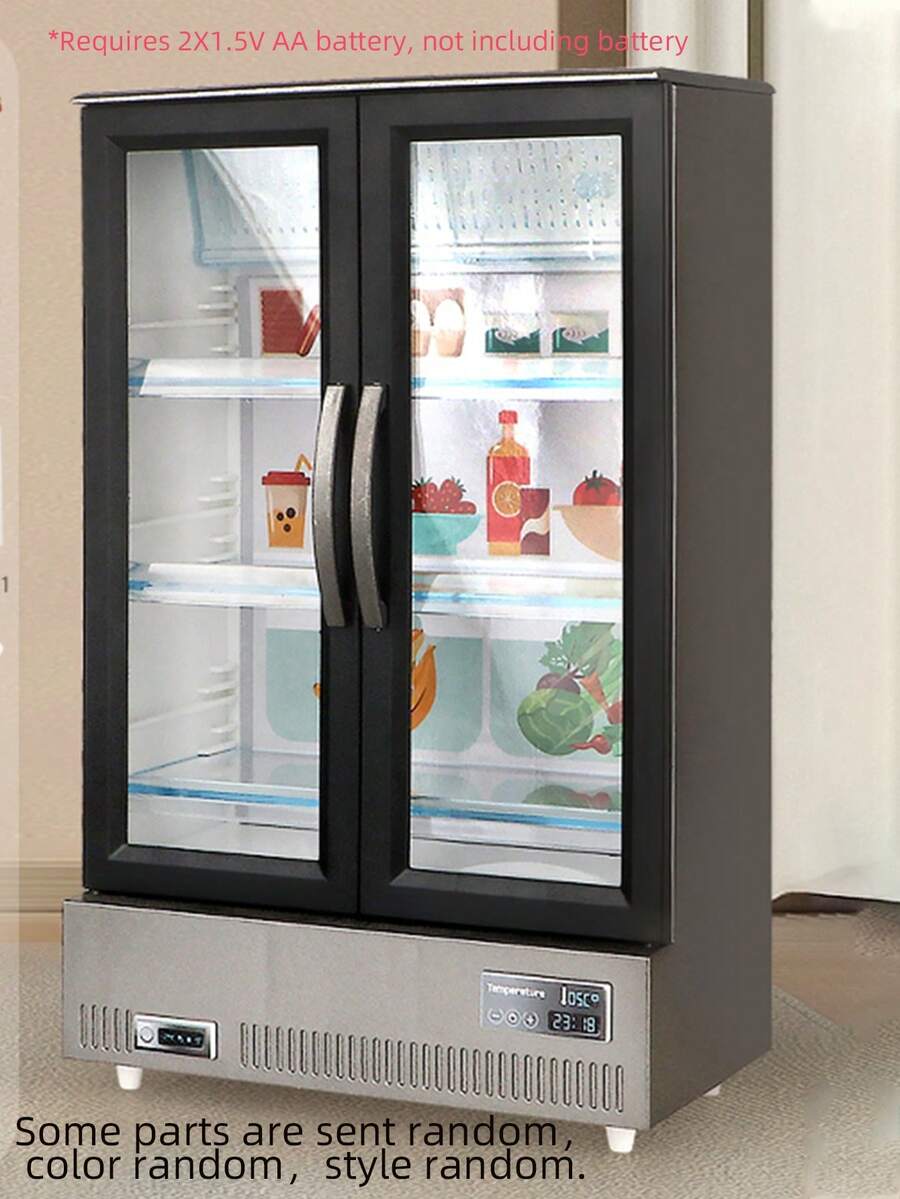 Stomle Family Juguete De Simulación De Juego De Cocina Gris Con Imitación De Nevera De Doble Puerta, Juguete De Comida En Miniatura Y Accesorios De Bricolaje Para Casa De Muñecas, Juguete Puzzle Como Regalo De Cumpleaños Para Niños, Requiere 2 Baterías Aa De 1,5 V (no Incluidas), Empaque Aleatorio, Se Daña Fácilmente Durante El Transporte - Verde militar - Ver 1