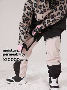 VECTOR MOTION 反光袖口滑雪裤，男女通用，防水，耐磨，防风，保暖，透气，保暖内衬，户外滑雪装备，适用于单/双板运动滑雪服 - 淺粉色 - 查看 8