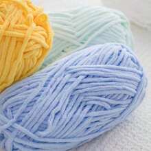 1pc 50g Knitted Yarn Chunky Soft Warm Crochet Knitting Yarn For Doll Clothes, Shoes Diy Crafting Gift - Mauve Purple - View 5