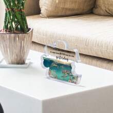 1 Piece Sea Animal Acrylic Double Sided Sign, Puzzle Shape Acrylic Sign Decoration, Home Office Decoration, Inspirational Warm Quotes - Clear - View 5