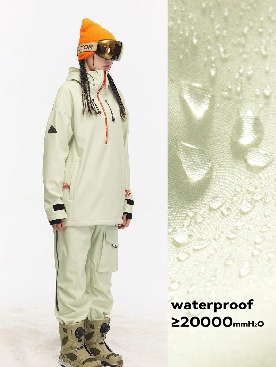 VECTOR MOTION Fleece Ski Suit Set For Men And Women, Hooded Ski Jacket