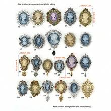 1件復古女郎肖像胸針,復古風格合金與鑽石裝飾的復古歐洲宮廷風格胸針,適用於女士的西裝外套,高端珠寶配件,可用於防滑服飾配件,也可用於女士外套和毛衣。 - 彩色 - 查看 1