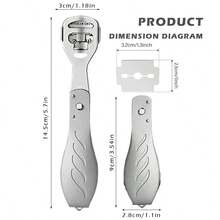 1pc Foot Callus Remover + 10pcs Blades/ Pedicure Grinding Tool Set For Foot Callus Removal And Heel Skin Care, Professional Home Use - Silver - View 2