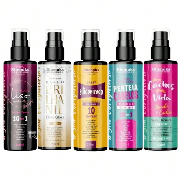 Kit Mix 5 Spray Capilar 200ml Protetor Térmico - Uso Obrigatório