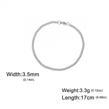 1 Miếng Không giới tính 3~10mm Rộng Thép không gỉ Chuỗi vòng tay , Hip Hop Cô gái Goth hiện đại Phụ kiện trang sức , Sinh nhật/ Liên hoan Qủa tặng Cho bạn trai Hoặc Bạn gái - Bạc - Xem 16