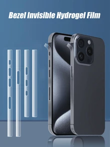 5片装苹果手机边框保护膜，0.1毫米厚，防刮耐磨，兼容 16/16Pro/16Plus/16ProMax/15/15 Plus/15 Pro/15 Pro Max/14/4 Plus/4 Pro/14 Pro Max/13/13 Pro/13 Pro Max/12/12 Pro/12 Pro Max/17/17 Air/17 Pro/17 Pro Max - 無色 - 查看 2