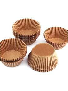 Miliocry 100入組烘焙杯形紙杯,防油杯形杯巧克力蛋糕紙托盤,pvc圓筒包裝,適用於婚禮、生日、baby Shower或假日派對 - 薑色 - 查看 6