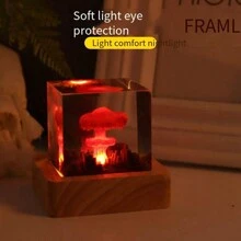 Mushroom Cloud Nuclear Explosion Lamp,Atomic Bomb Model Atmosphere Lamp Decoration Creative Gifts - Red - View 4