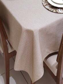 Toalha de Mesa Retangular 6 Lugares Linhão Estampado 2,20m X 1,40m Sala/Jantar - Avelã - Marrom - Visão 2