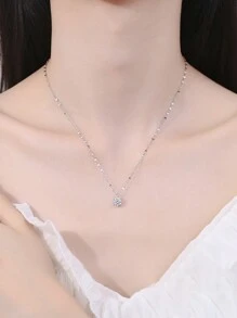 FOREVER QUEEN S925純銀六爪項鍊,女士時尚個性化鎖骨鏈,生日禮物 - 銀色 - 查看 4