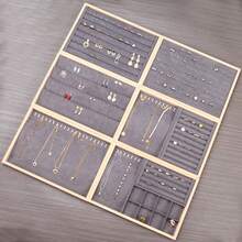 1pc Creative Bamboo & Wooden Jewelry Display Tray, Storage Organizer For Rings, Necklaces, Earrings Multipurpose Rack - Bamboo Necklace Plate - View 2