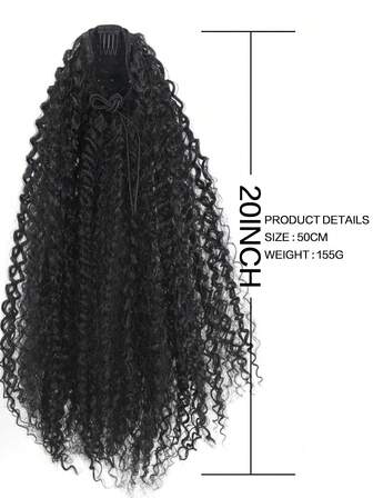 Drawstring Ponytail Deep Curly Heat Resistant Synthetic Instant Clip Ponytail Extension Afro Kinky Curly Hair Pieces For Women