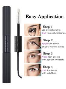 Lash Bond And Seal 雙頭睫毛延長接著劑和密封劑，用於結合和密封睫毛，防水持久。強力，持久睫毛膠1PC 10ml - 黑色 - 查看 5
