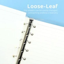 1 Juego De Cuaderno De Hojas Sueltas Cuadrado De Página Interior Transparente De Estilo Coreano A7 Con Cubierta De Carpeta De Clips De Hojas Sueltas Transparente + 80 Páginas Interiores - Color transparente A7 (cuadrícula) - Ver 5