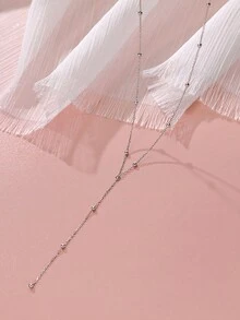 1入組s925純銀流蘇頸鍊,女士奢華風格簡約吊墜鍊,秋冬女士首飾禮物 - 彩色 - 查看 9