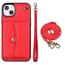 AWQUER Crossbody Wallet Back Case Compatible With IPhone 15 14 Plus 13 12 Mini 11 Pro Max 8 7 Plus SE 5G 2020 2022 With Hand Strap, PU Leather With Credit Card Slots Holder Kickstand Shockproof Phone Cover - Red - View 29