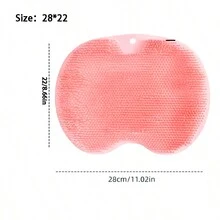 1pc Slouchy Foot Scrubber & Massager Pad For Home Bathroom, Antiskid Bath Mat For Feet & Back - Pink - View 2