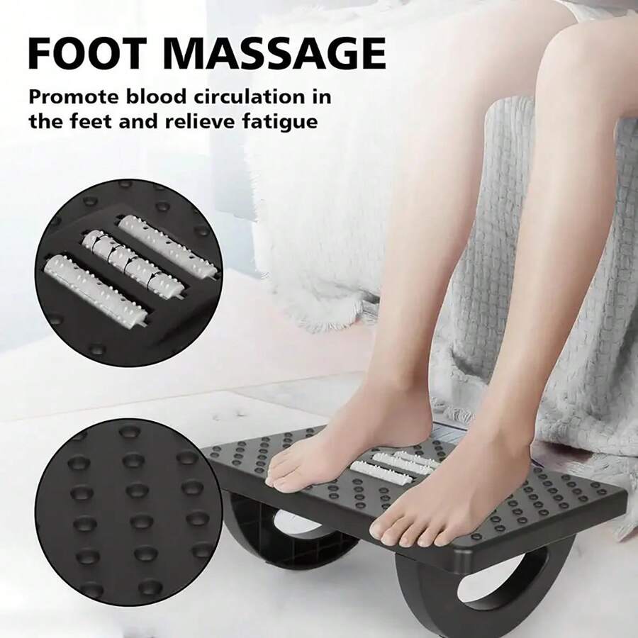 1PC Ergonomic Office Foot Rest - Under Desk Footrest With Foot Massage Feet Stand - Perfect Work From Home Accessory For Maximum Comfort & Support! - Black - View 1