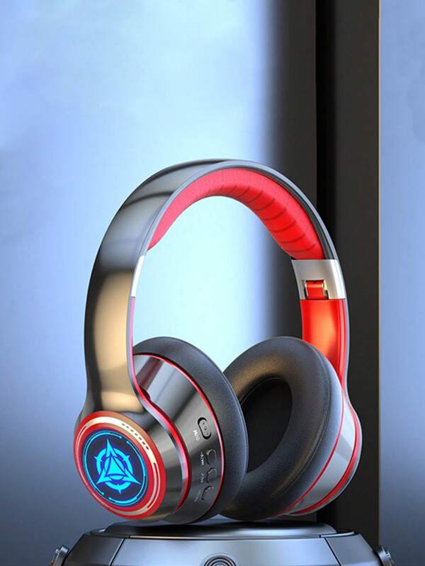 HeadMounted Wireless Earphone LED Light Cover Earphone With Earphone With Earphone Suitable For