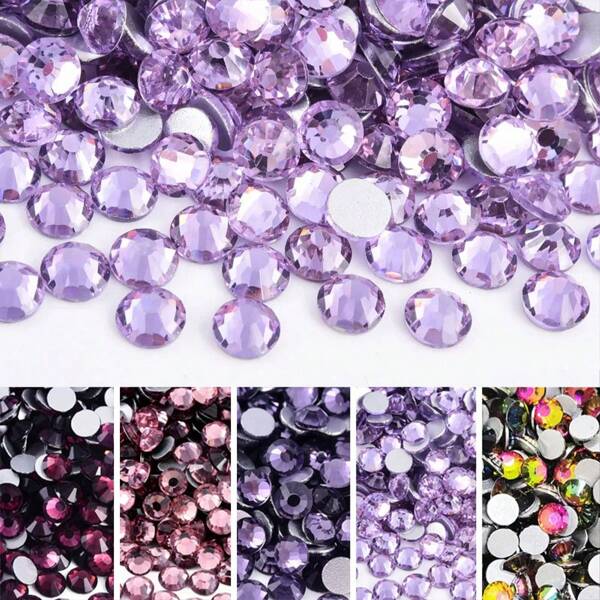 الماس المسطح البلوري الاصطناعي بمقاسات 0.2 سم/ 0.3 سم/ 0.4 سم/ 0.5 سم، بلورات الماس المقلدة من الراتنج للزخرفة على الأكواب، الألعاب، الأحذية، الملابس