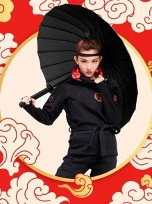Paraguas Grande Estilo Katana Samurai - Negro - Ver 2