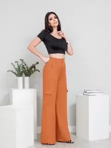Women Pants - 咖啡棕 - 查看 4