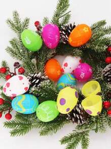 1 Juego/12 Piezas Huevos De Pascua, 6 Colores - Multicolor - Ver 3
