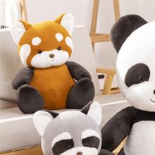 紅色熊貓布偶,可愛的毛絨玩具,適用於房間裝飾 - 棕色 - 查看 4