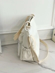 日系女斜背包學院風手提包上學通勤卡通人物大容量單肩包學生 - 白色 - 查看 6