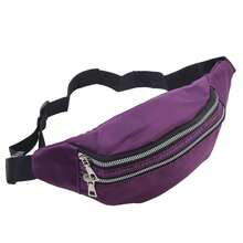新款運動跑步腰包牛津布防水斜跨包 - 紫色 - 查看 3