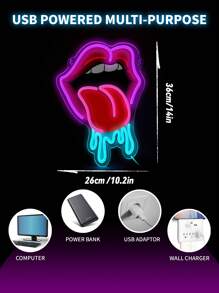 1 件壓克力材料口水霓虹燈,口水霓虹燈,可用作生日禮物、節日禮物、同學禮物、朋友禮物、畢業禮物、宿舍裝飾、派對裝飾、客廳裝飾、臥室床頭櫃裝飾、藝術裝飾,背景裝飾、辦公室裝飾、送男友（女生）禮物、小夜燈、溫馨氣氛營造等 - 彩色 - 查看 4