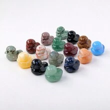 Natural Crystal Cute Duck Statue Crafts Home Decor Reiki Healing Crystal Carved Gemstone Figurine - Red Grid - View 4