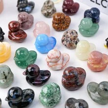 Natural Crystal Cute Duck Statue Crafts Home Decor Reiki Healing Crystal Carved Gemstone Figurine - Red Grid - View 10